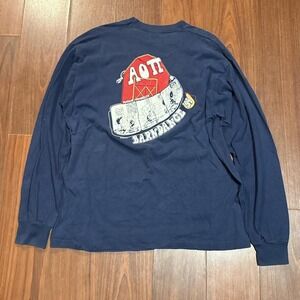 1994 Fruit of The Loom Perdue Barn Dance‎ Comic Blue Long Sleeve Shirt Men's XL